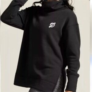 Peloton Black Cowl Neck Sweatshirt Long Sleeve‎ Logo Athleisure Women's XL